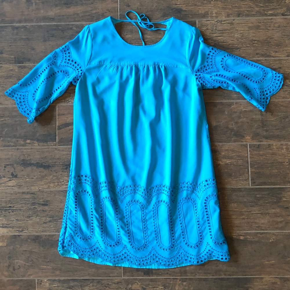 Turquoise Crown & Ivy eyelet dress